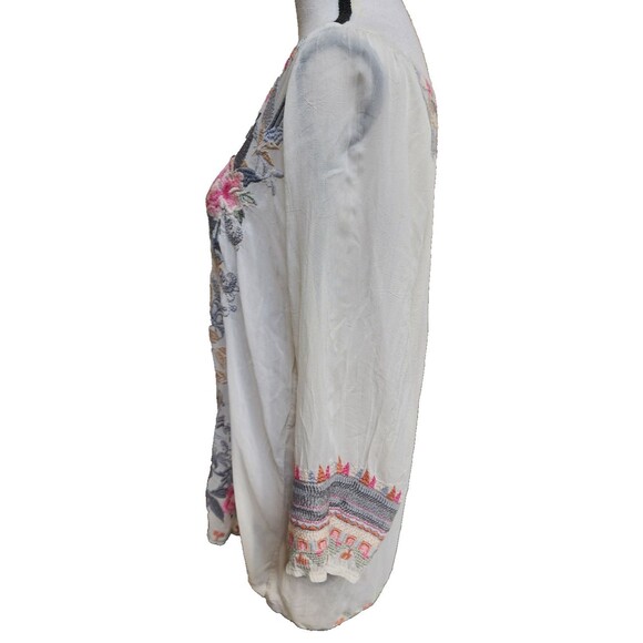 Johnny Was Size Large Long Sleeve Embroidered Lightweight Boho - Picture 6 of 8